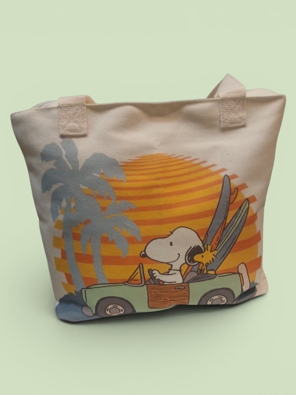 THIS WEEKEND ONLY. Peanuts NWT,Canvas Tote Bag,Inside Pocket Snoopy Woodstock - Picture 2 of 9